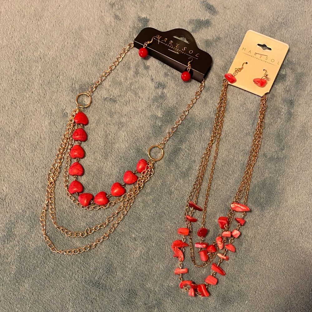 2 for 1 necklaces with matching earrings